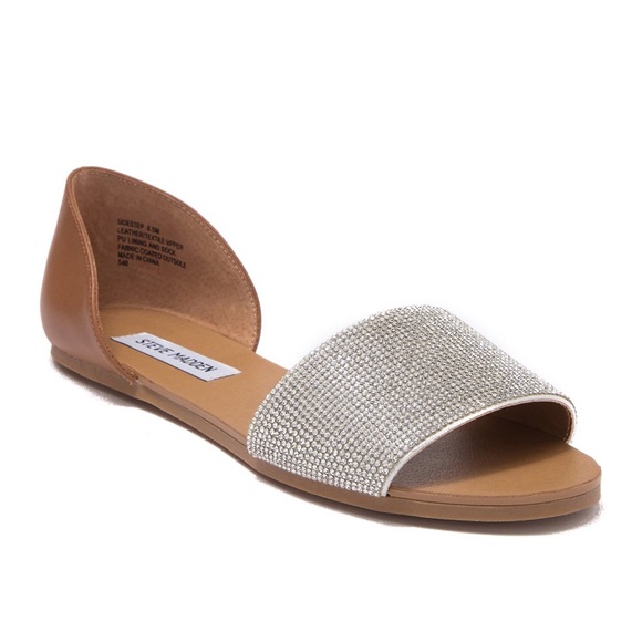 Steve Madden Shoes - Steve Madden Sidestep Rhinestone/Brown Leather Sandal, 8.5